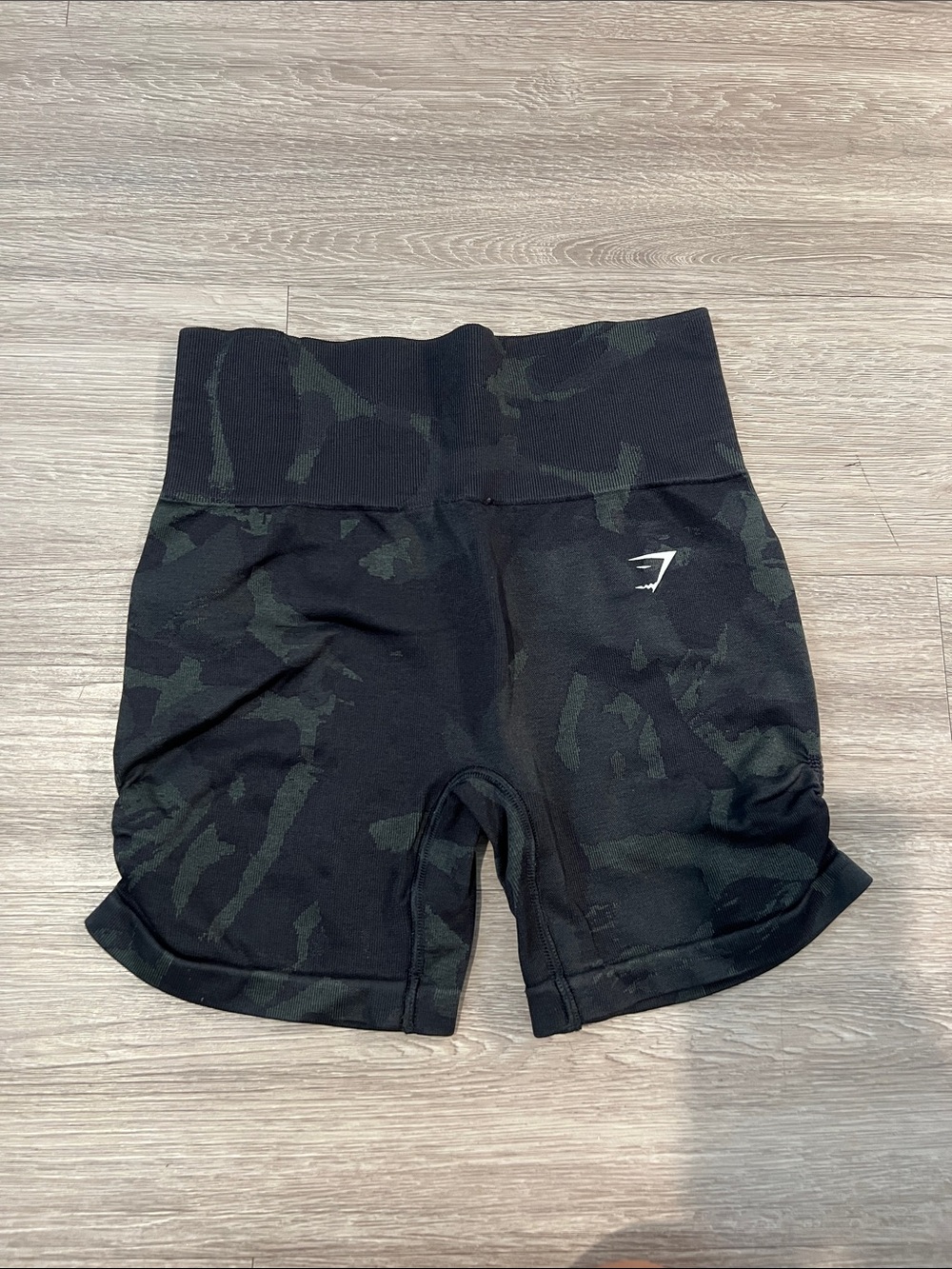 Gymshark Black Camo High-Waist Bike Shorts